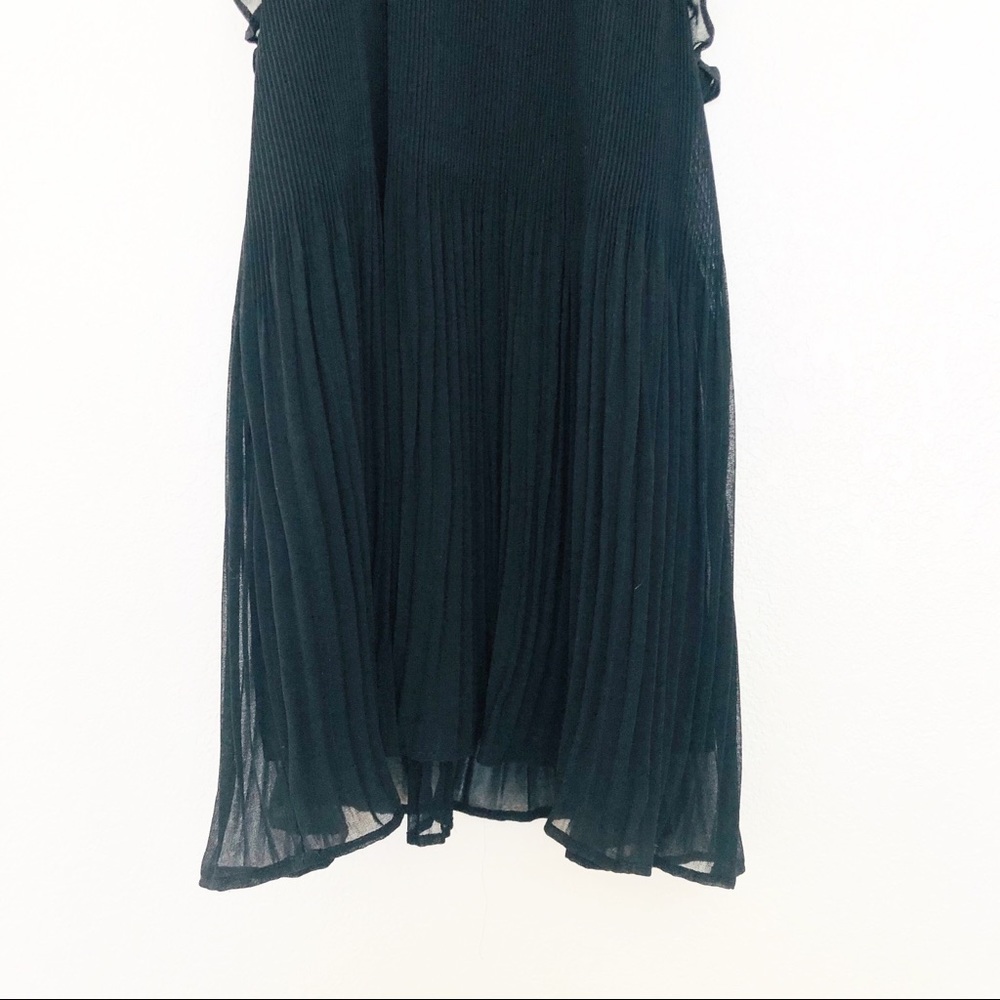 Zara- Black High Neck Pleated Top - Picture 2 of 7